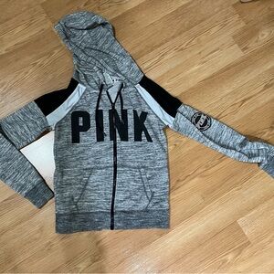 SOLD Gray zip up hoodie/hooded sweat shirt XS by Victoria’s Secret Pink